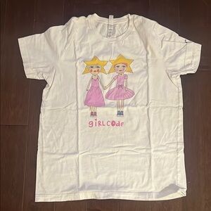 White T-Shirt with Cartoon Print (Girl Code)